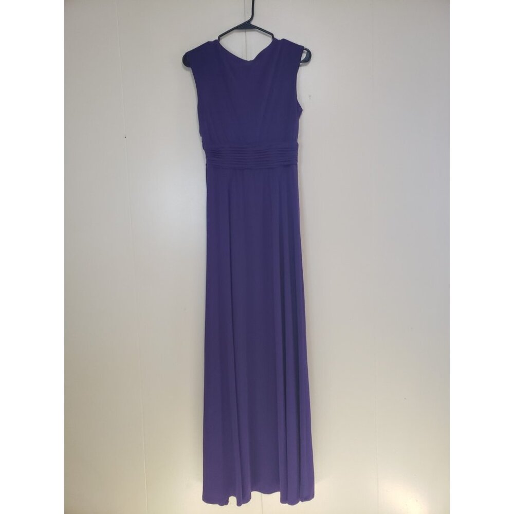 Sangria Womens 6 Semi Formal Maxi Dress Purple Draped Pleated Party Homecoming - Picture 2 of 6